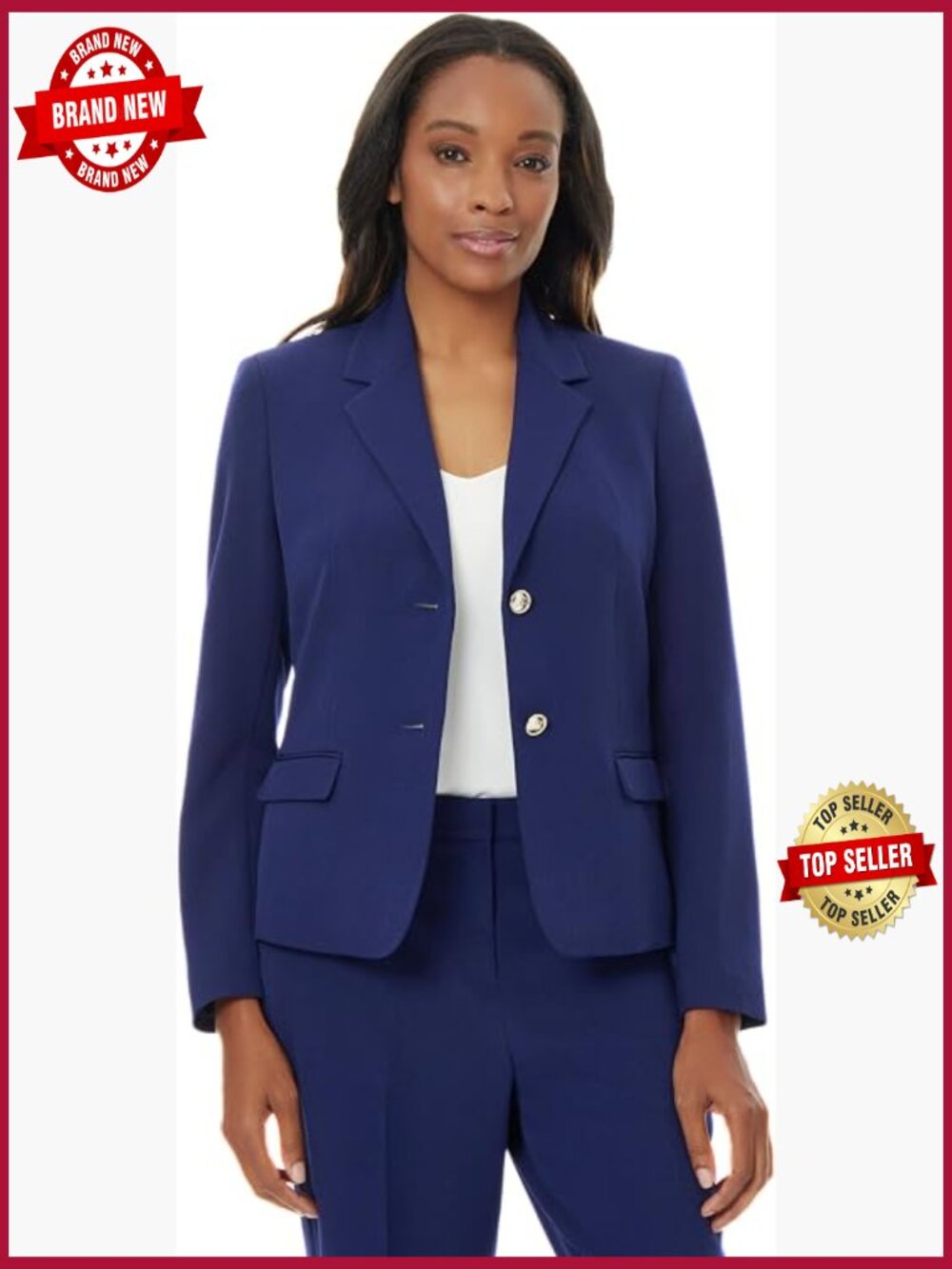 Classic Stretch Two Button Blazer - Slim Fit Office Wear